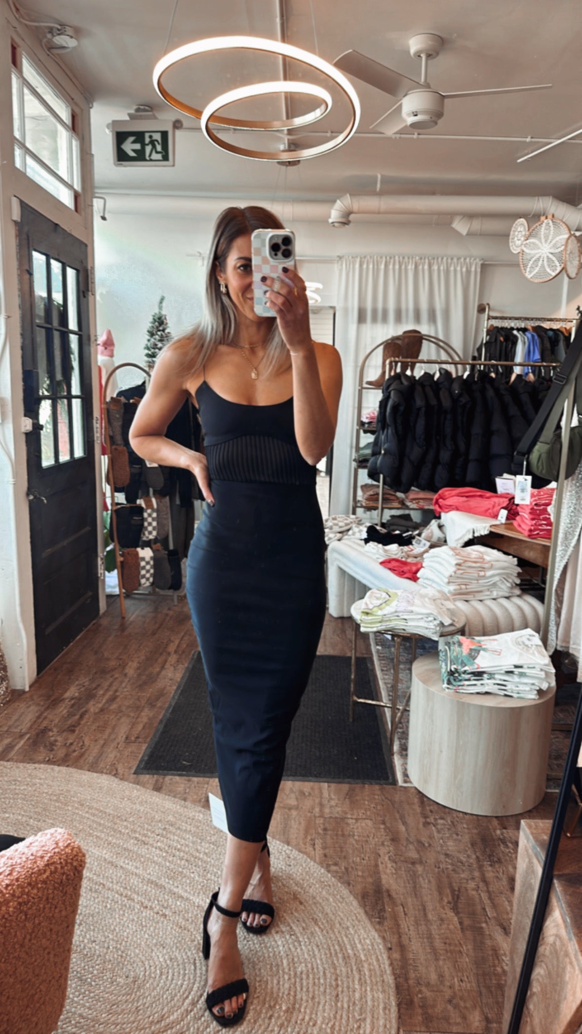 Caprice Black Midaxi Dress