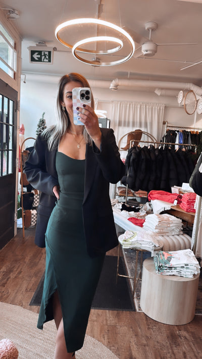 Farrah Forest Green Midaxi Dress