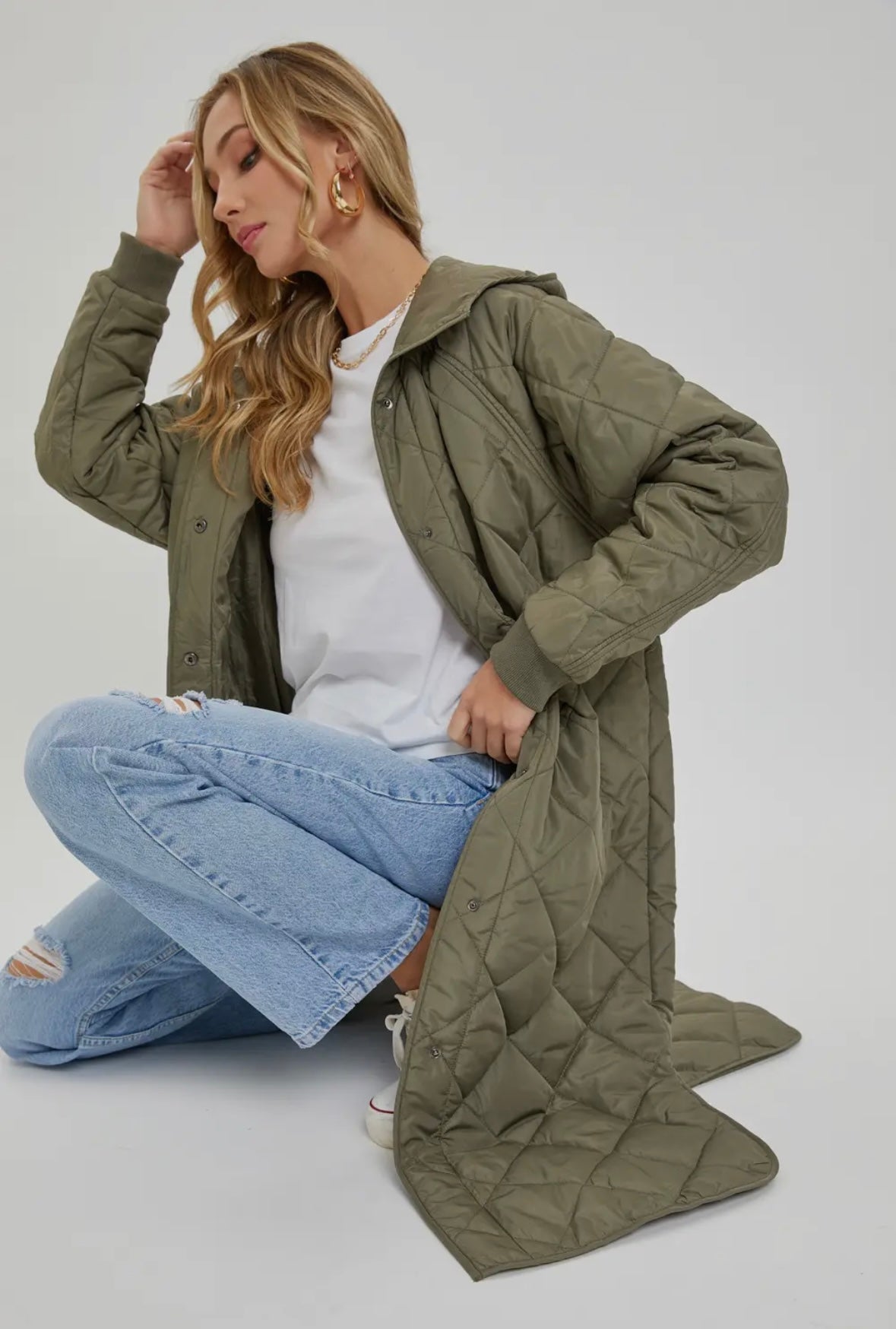 Long quilted puffer jacket