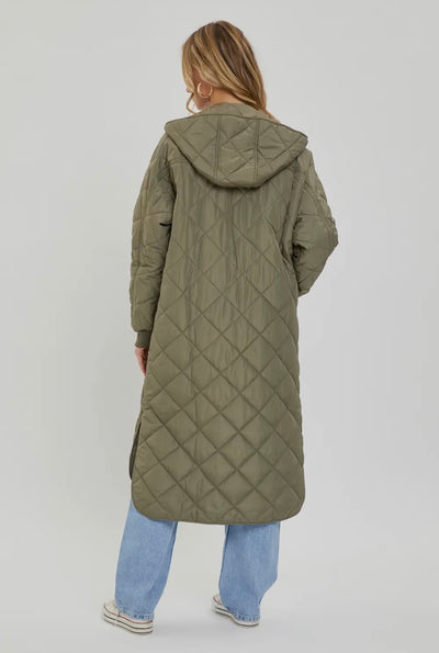 Long quilted puffer jacket