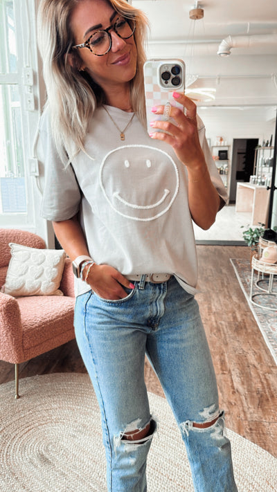 Embroidered Smiley T-shirt