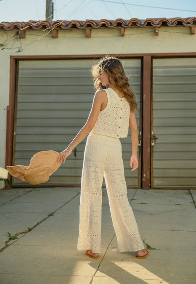 Crochet button back top