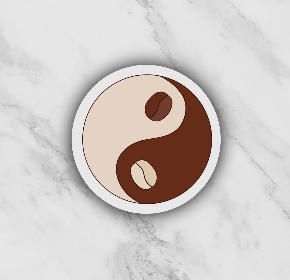 Coffee ying yang sticker