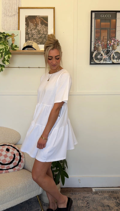 Tiered T-Shirt Dress With Bows