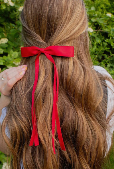 Satin ribbon hair bow