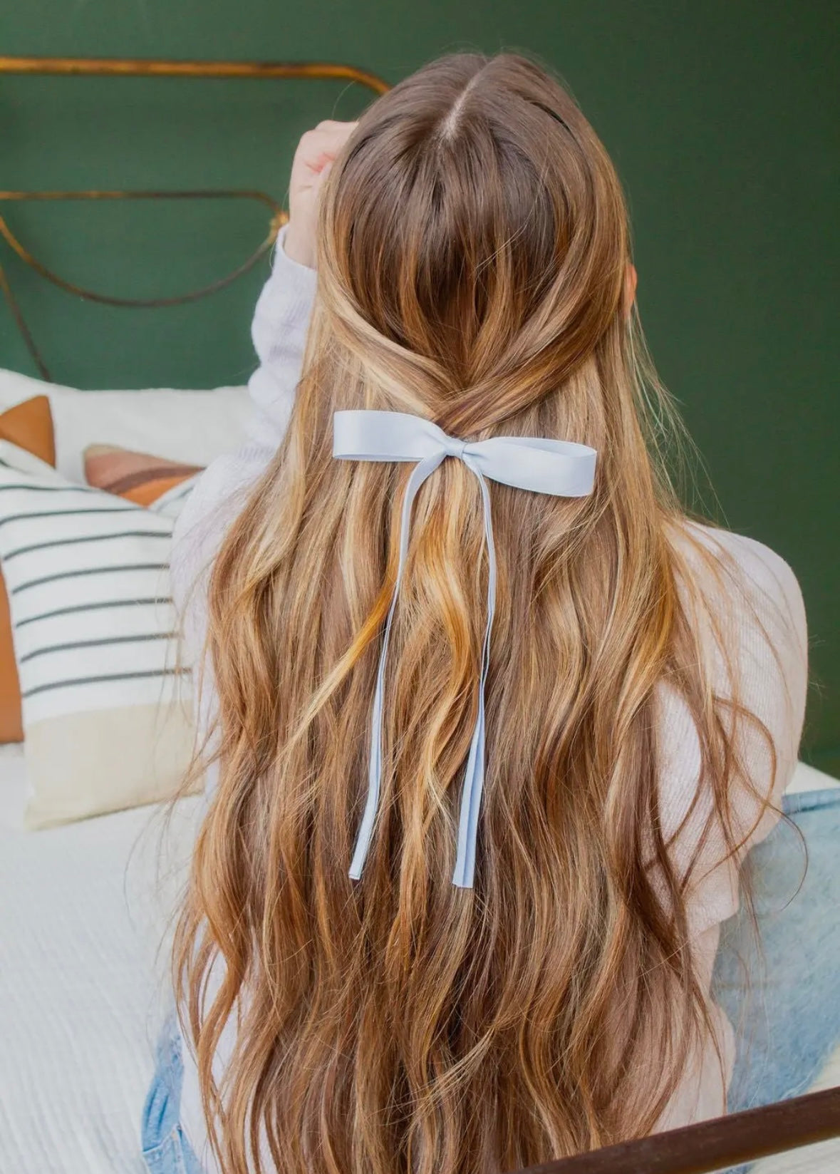 Satin ribbon hair bow