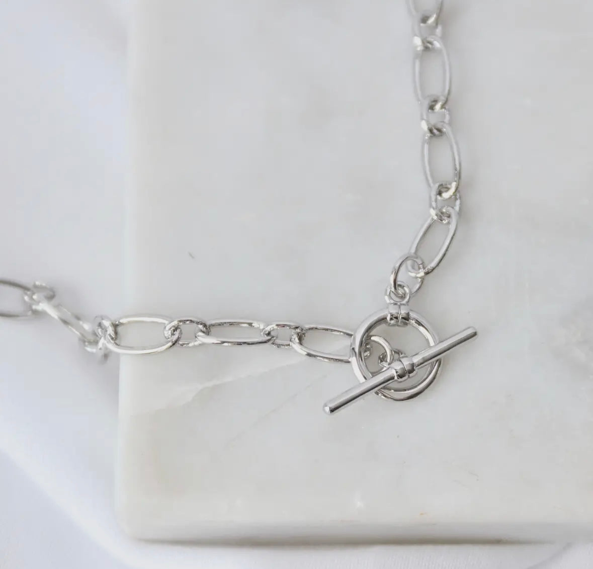 Silver toggle necklace
