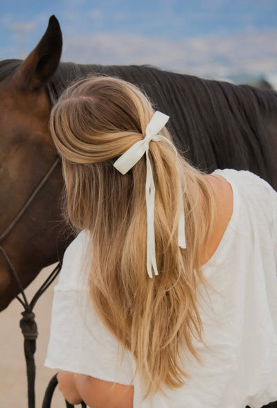 Satin ribbon hair bow