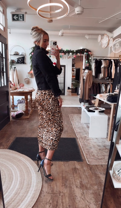 Crepe leopard maxi dress