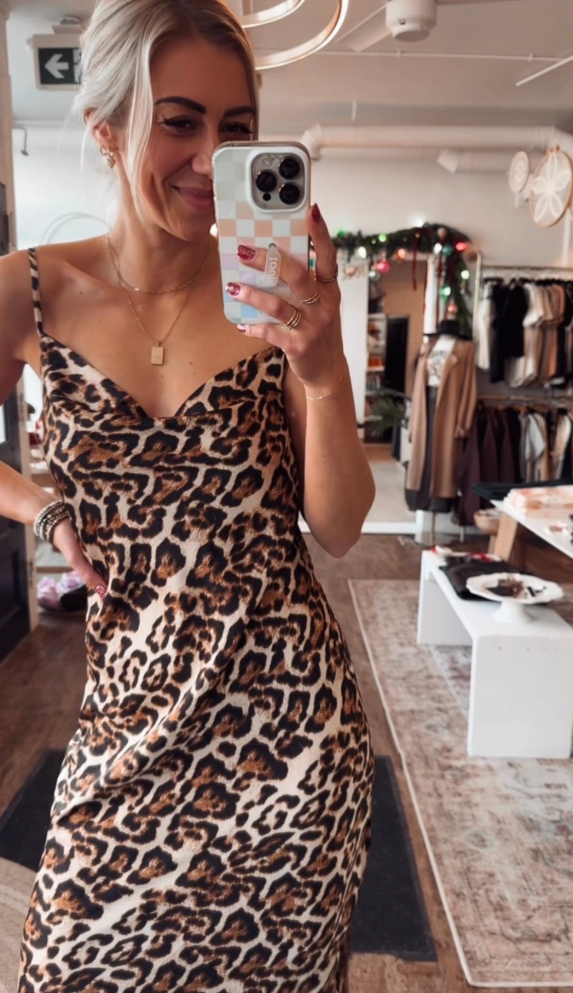 Crepe leopard maxi dress