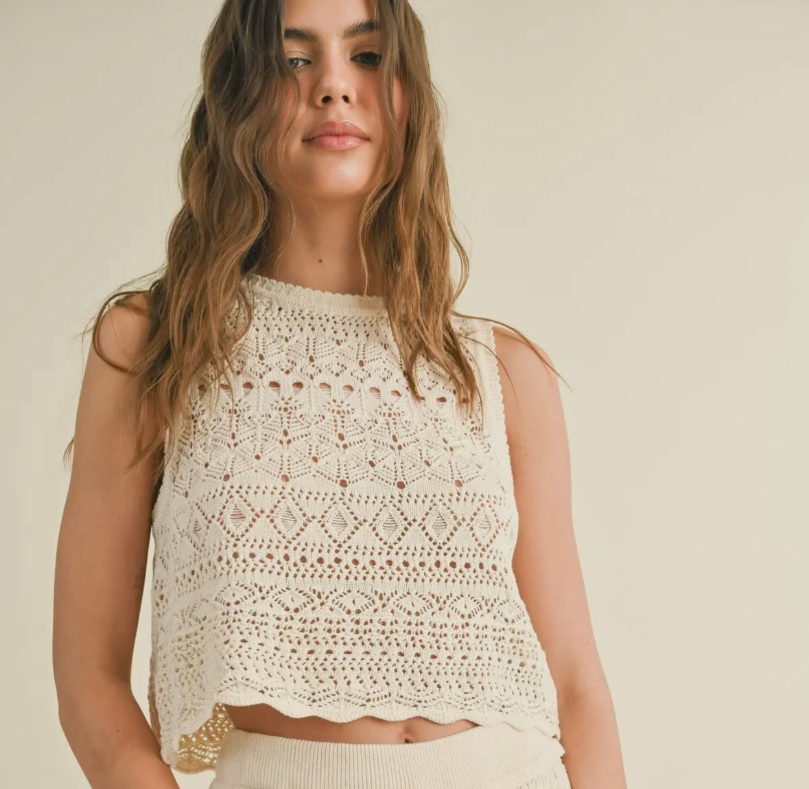 Crochet button back top