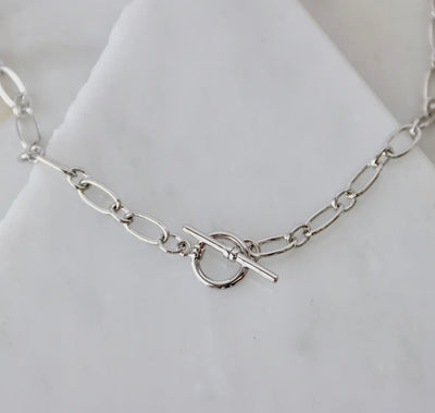 Silver toggle necklace