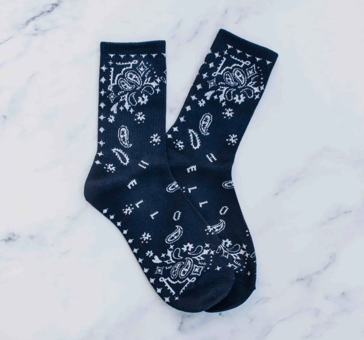 Retro Bandana Crew Socks