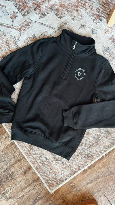 PRAIRIEGIRL quarter zip black