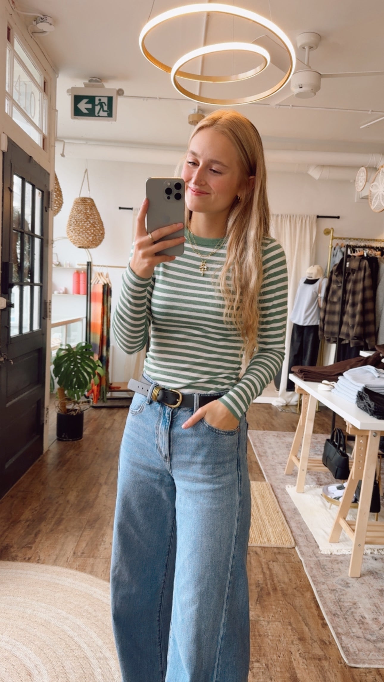 Green Striped Long Sleeve
