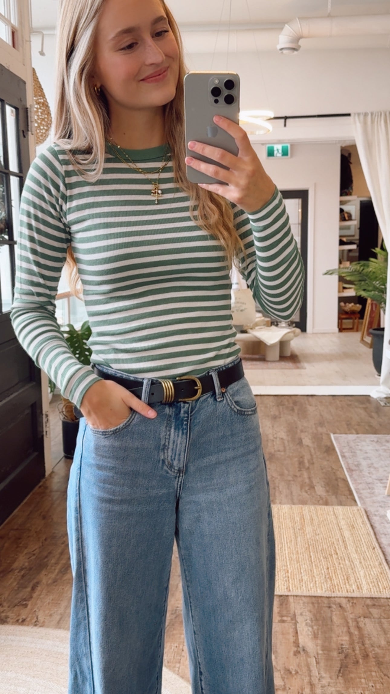 Green Striped Long Sleeve