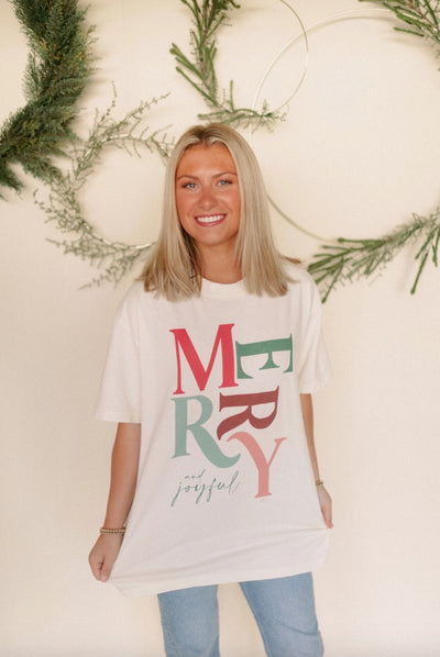 Merry + Joyful Christmas Graphic Tee