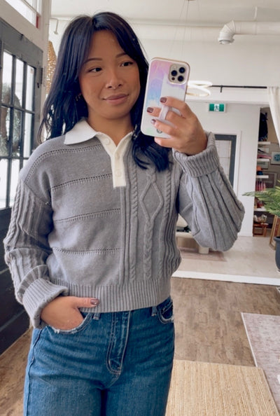 Cropped Preppy Pullover