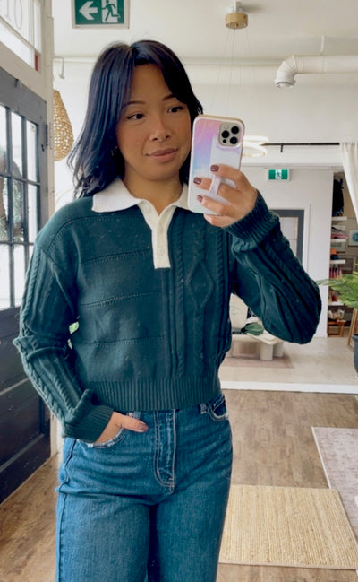 Cropped Preppy Pullover