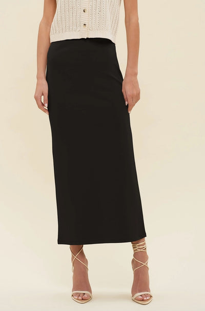 High Waist Side Slit Midi Pencil Skirt