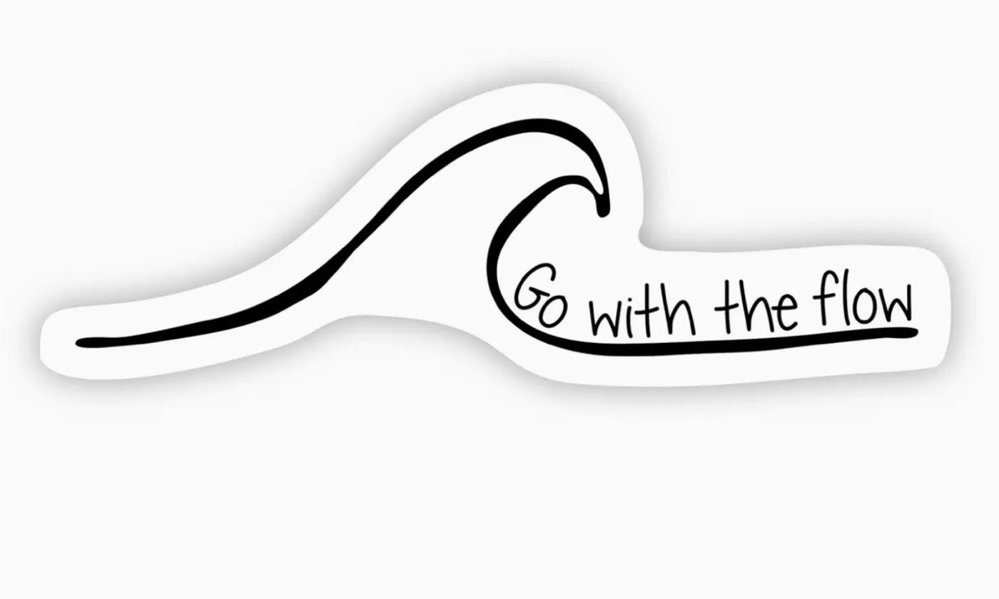 Wave Go with the Flow Sticker