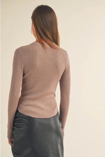 Ribbed Long Sleeve Basic Top