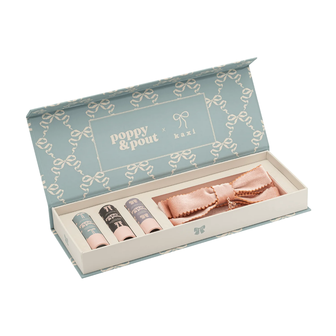 Coquette Lip Balm Trio + Kaxi Hair Bow gift set