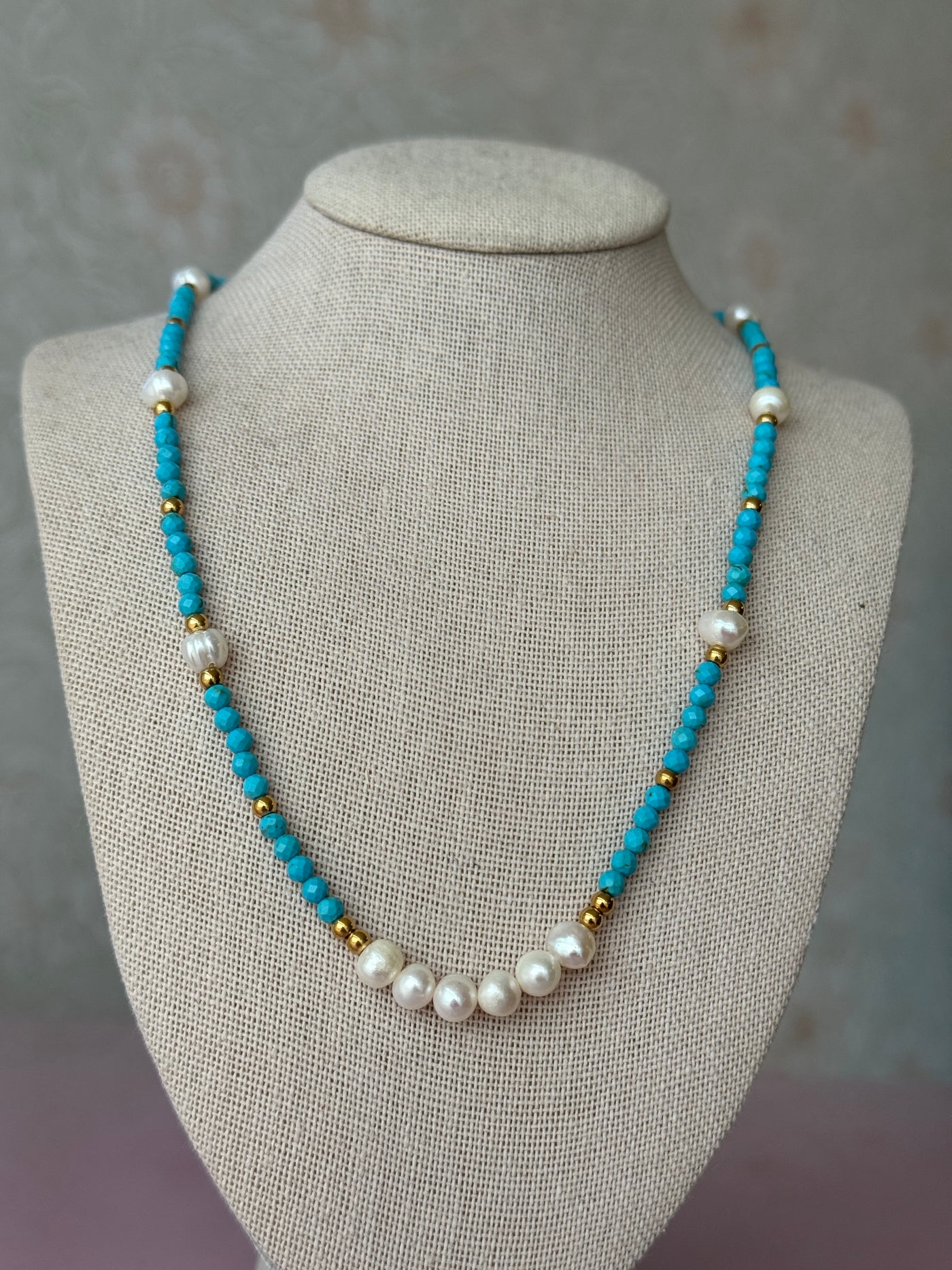 Clément 18K Gold Non-Tarnish Boho Pearl Beaded neckkace
