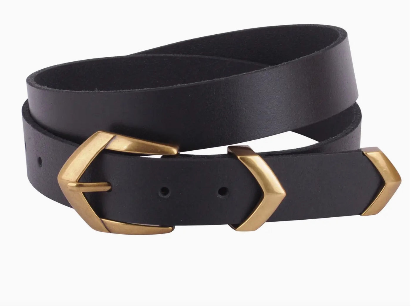 Triangular Buckle Leather Belt