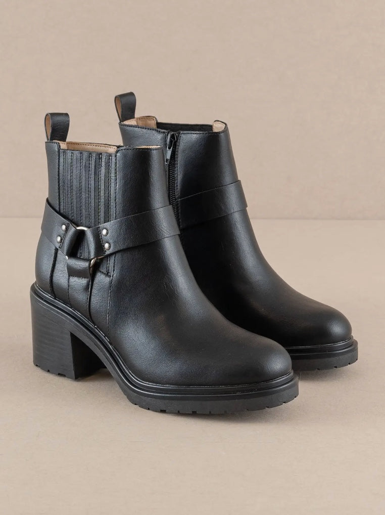 The Jayden | Black Motorcycle Bootie