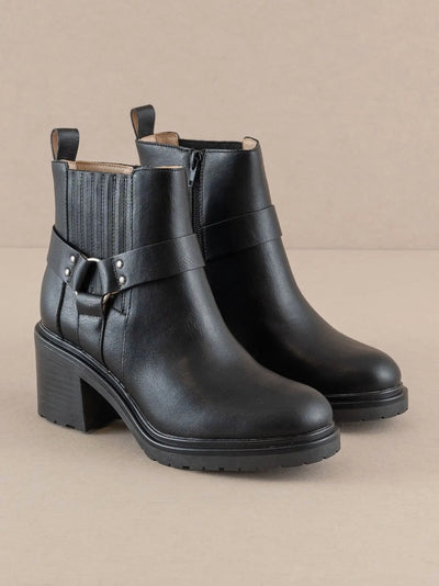 The Jayden | Black Motorcycle Bootie