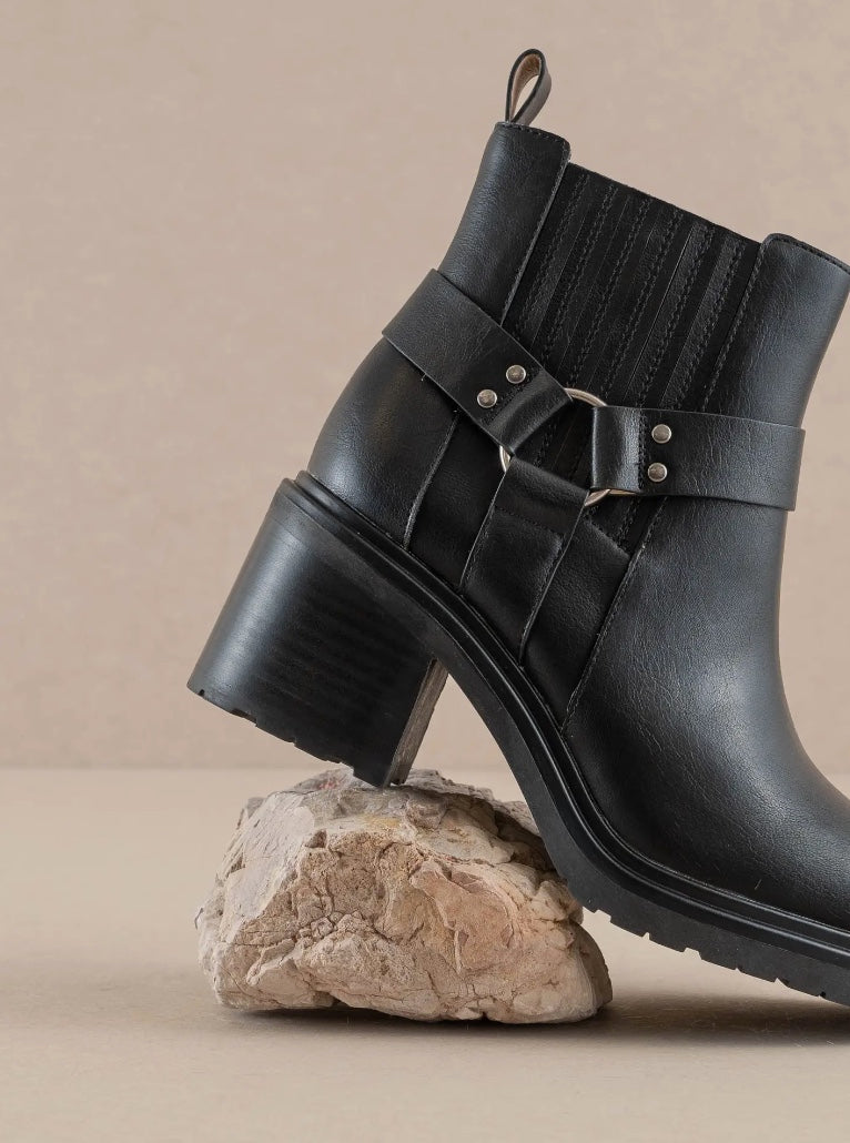 The Jayden | Black Motorcycle Bootie