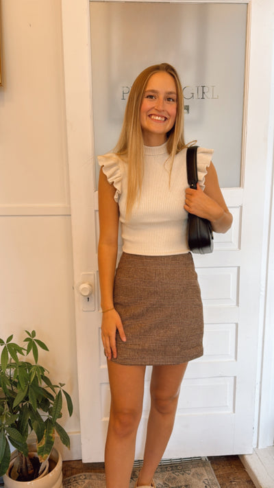 Ambition Houndstooth Mini Skirt