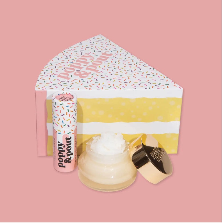 Poppy & Pout Lip Care Duo, Birthday Confetti Cake