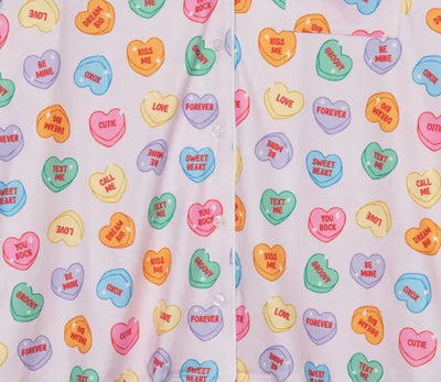 Multi coloured Candy Hearts Valentine's Day Pj Sets