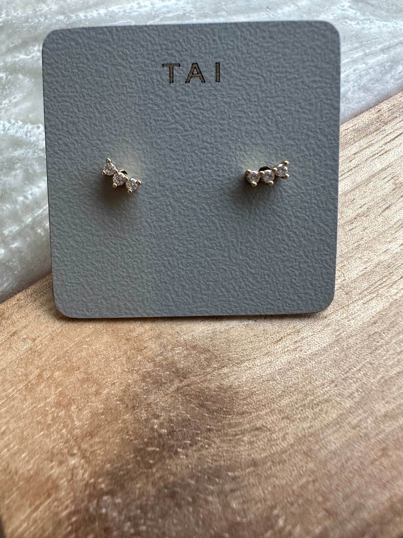 TAI 3 stone cluster earring