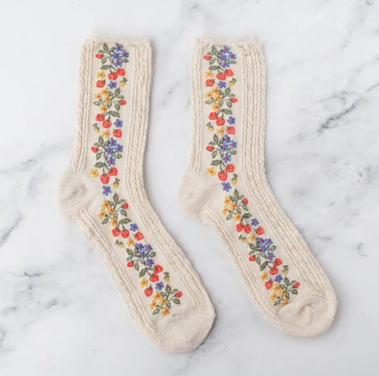 Vintage Strawberry Socks