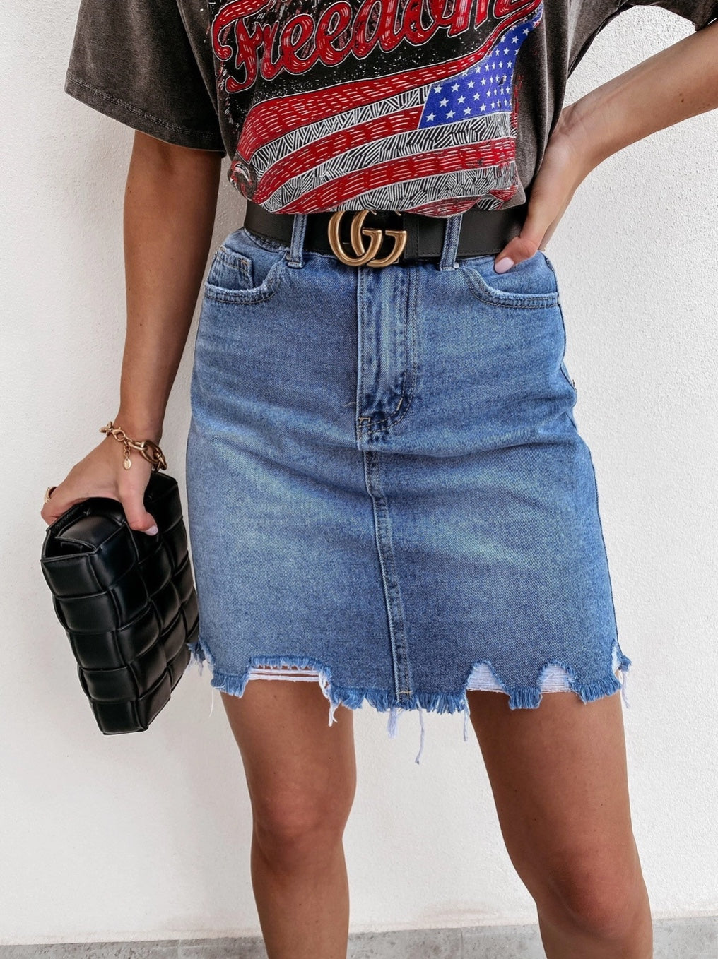 Hight Waist Slim Fit Denim Mini Skirt