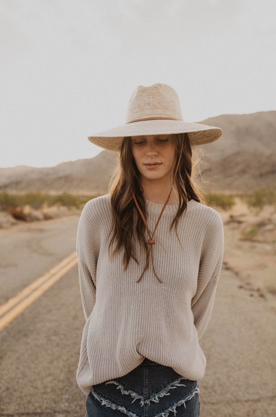 Western Cowgirl Palm Leaf Hats with Chin Straps