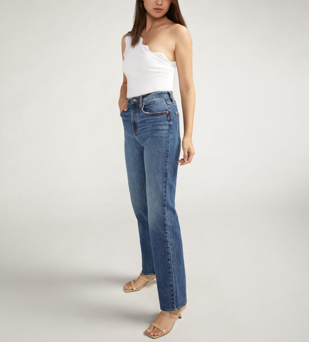 Highly desirable straight indigo- Silver jeans