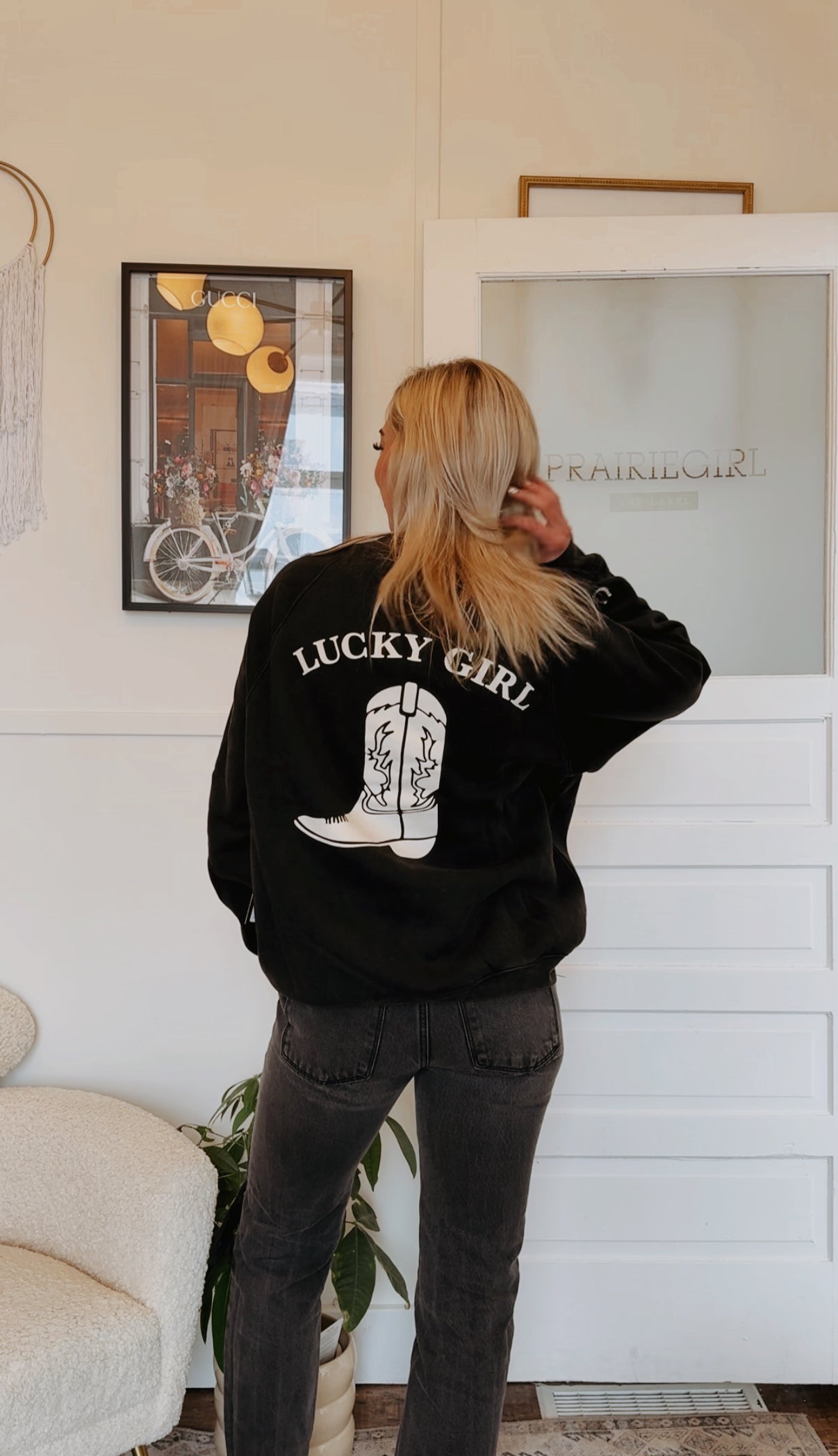 Lucky Girl Crew Sweater- Brunette the label