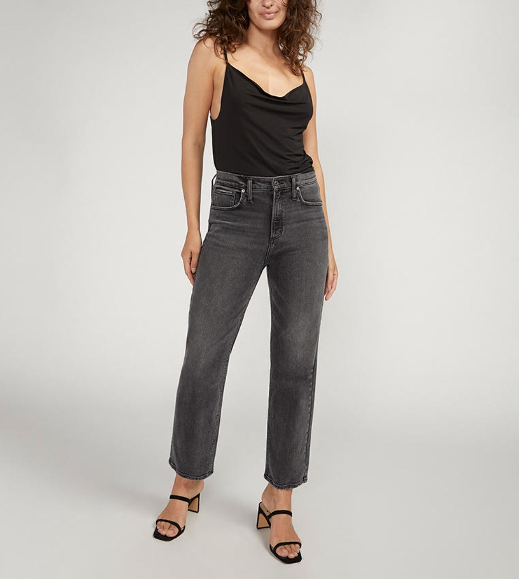 Highly Desirable Straight - Silver Jeans//Black