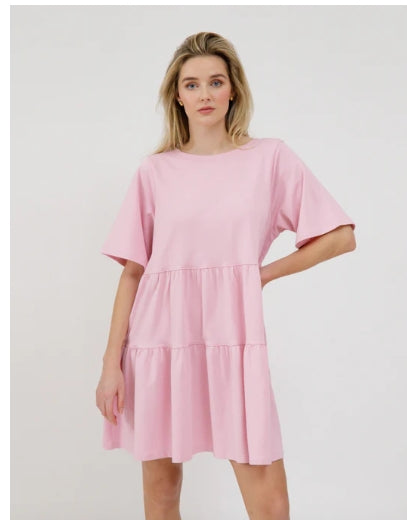 Tiered T-Shirt Dress With Bows