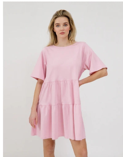Tiered T-Shirt Dress With Bows