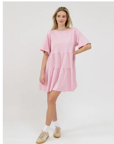 Tiered T-Shirt Dress With Bows