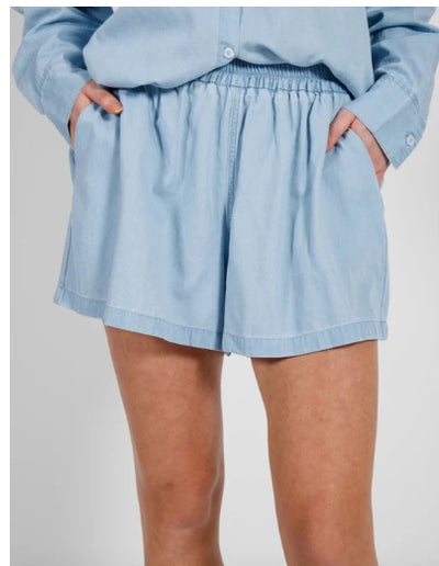High Wasted Chambray Short