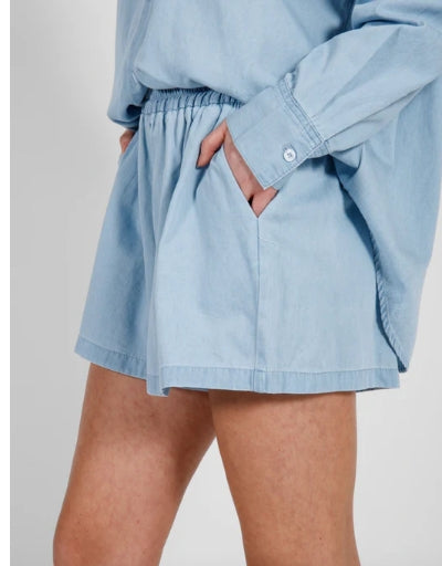 High Wasted Chambray Short