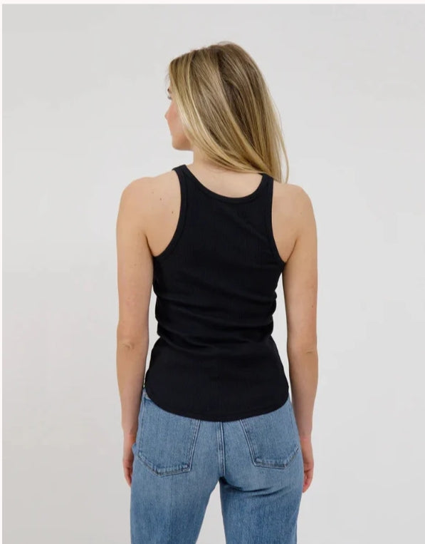 Ribbed Tank with Curved Hem