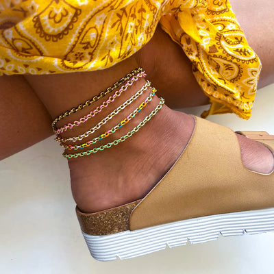 DBL colourful link anklets