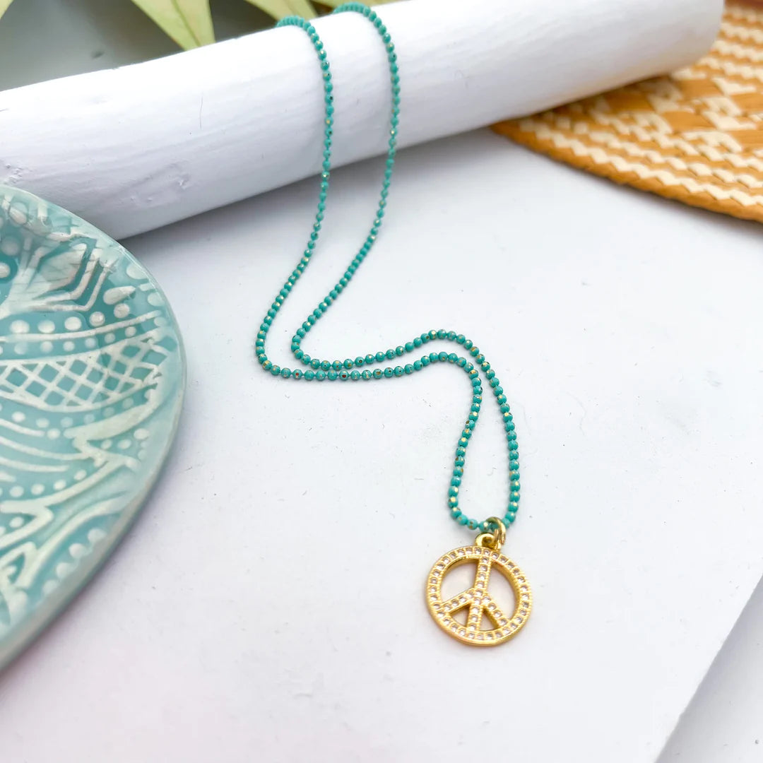 Turquoise Peace necklace  (DBL)